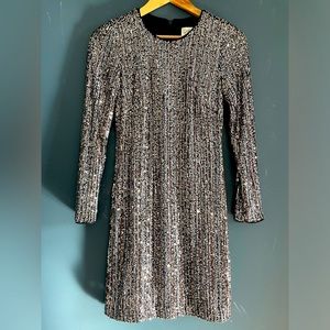 Eliza J Silver and Bronze Sequin Mini Dress Size 2